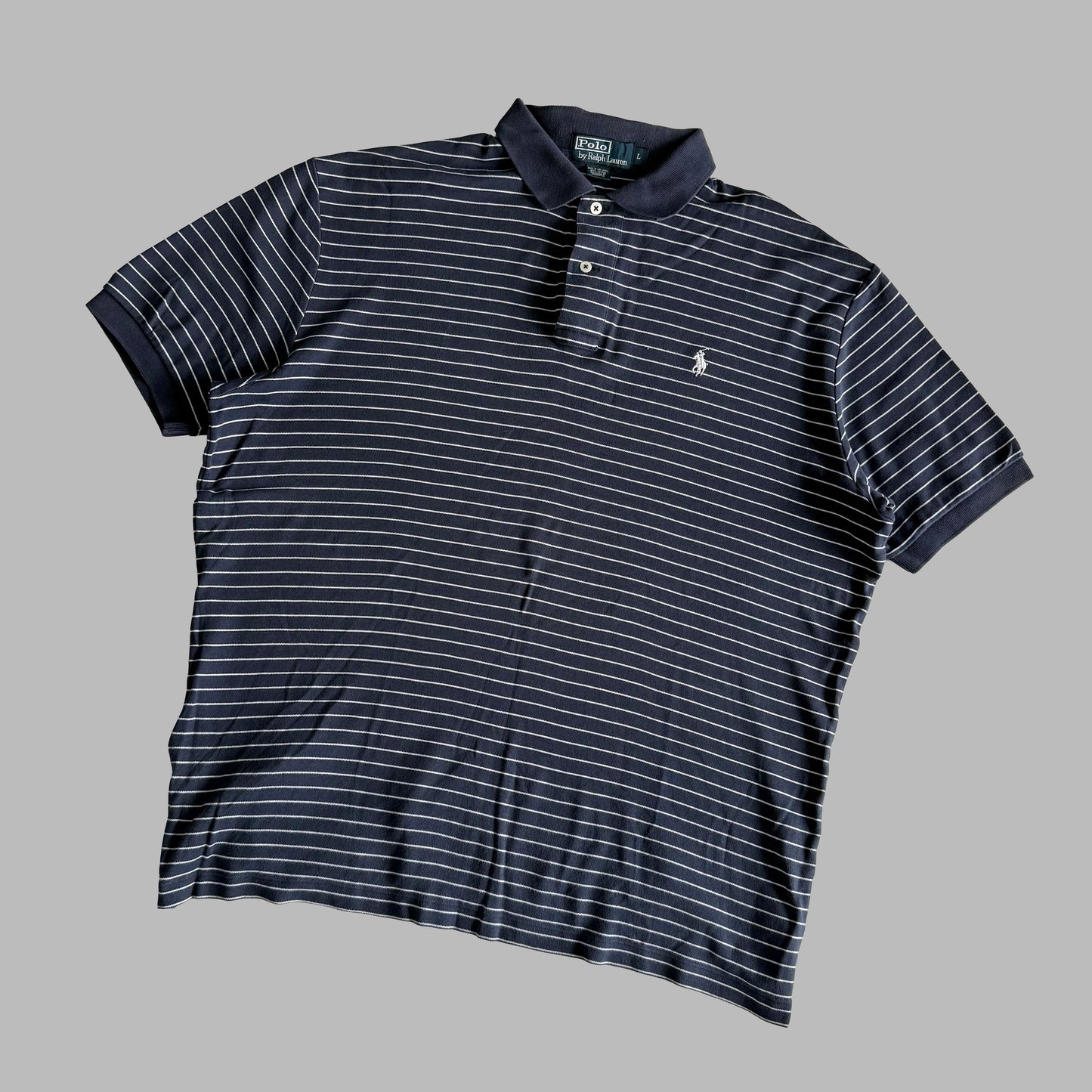 Ralph Lauren Striped Polo Shirt - Large