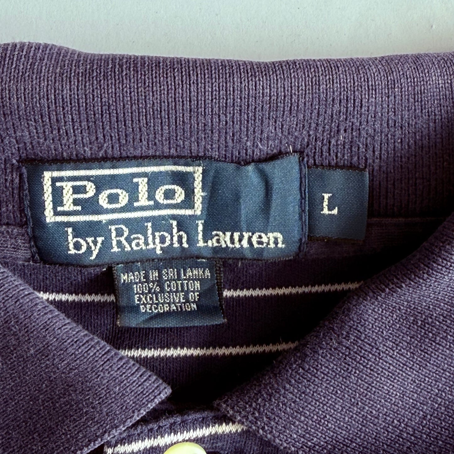 Ralph Lauren Striped Polo Shirt - Large
