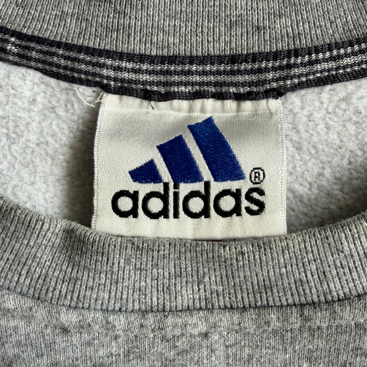 90s Adidas Three Stripe Sweatshirt - Large