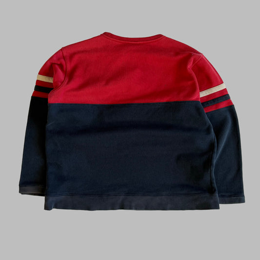 Y2K Nike Striped Heavyweight Pull Over - M