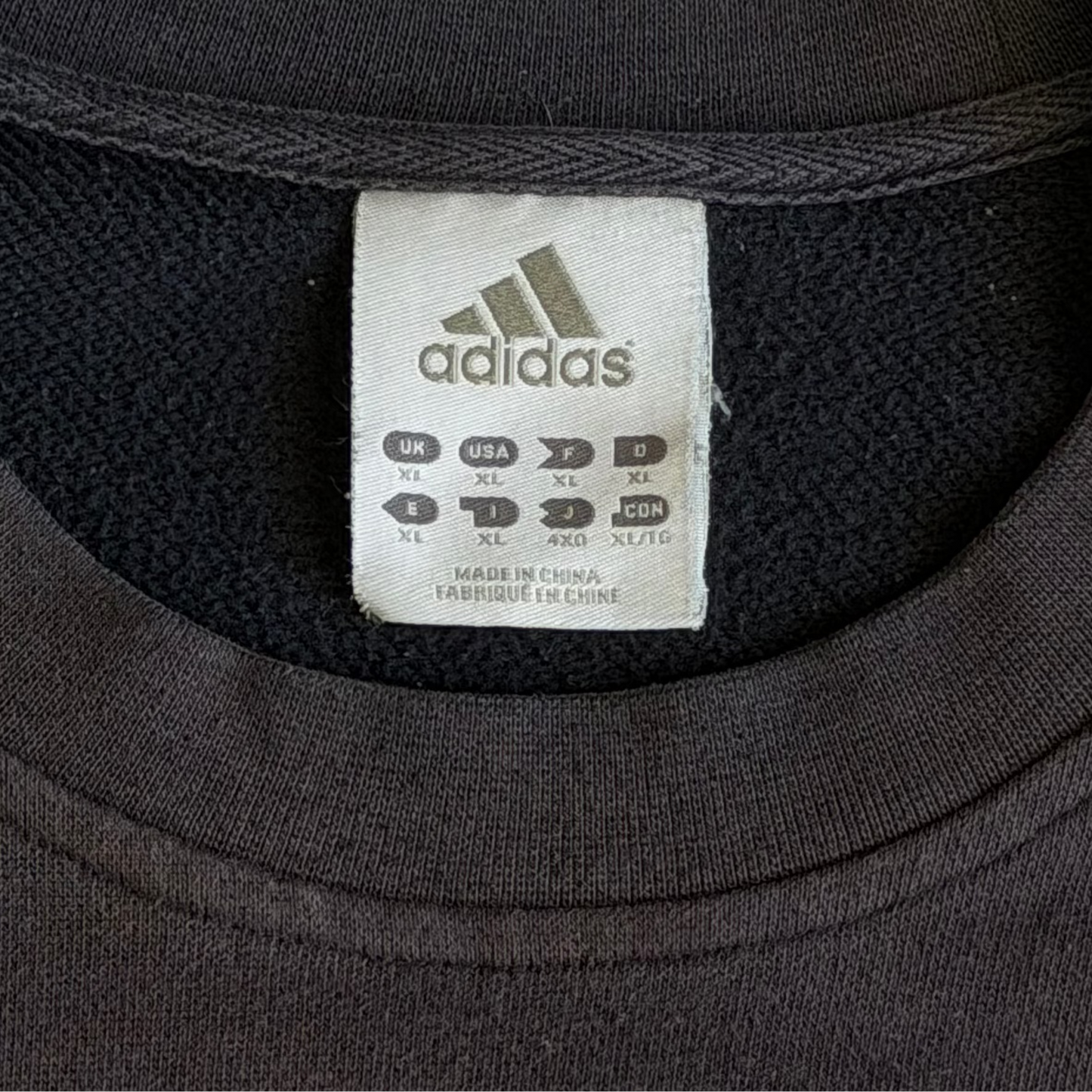 Y2K Adidas Three Stripe Panelled Sweatshirt - XL
