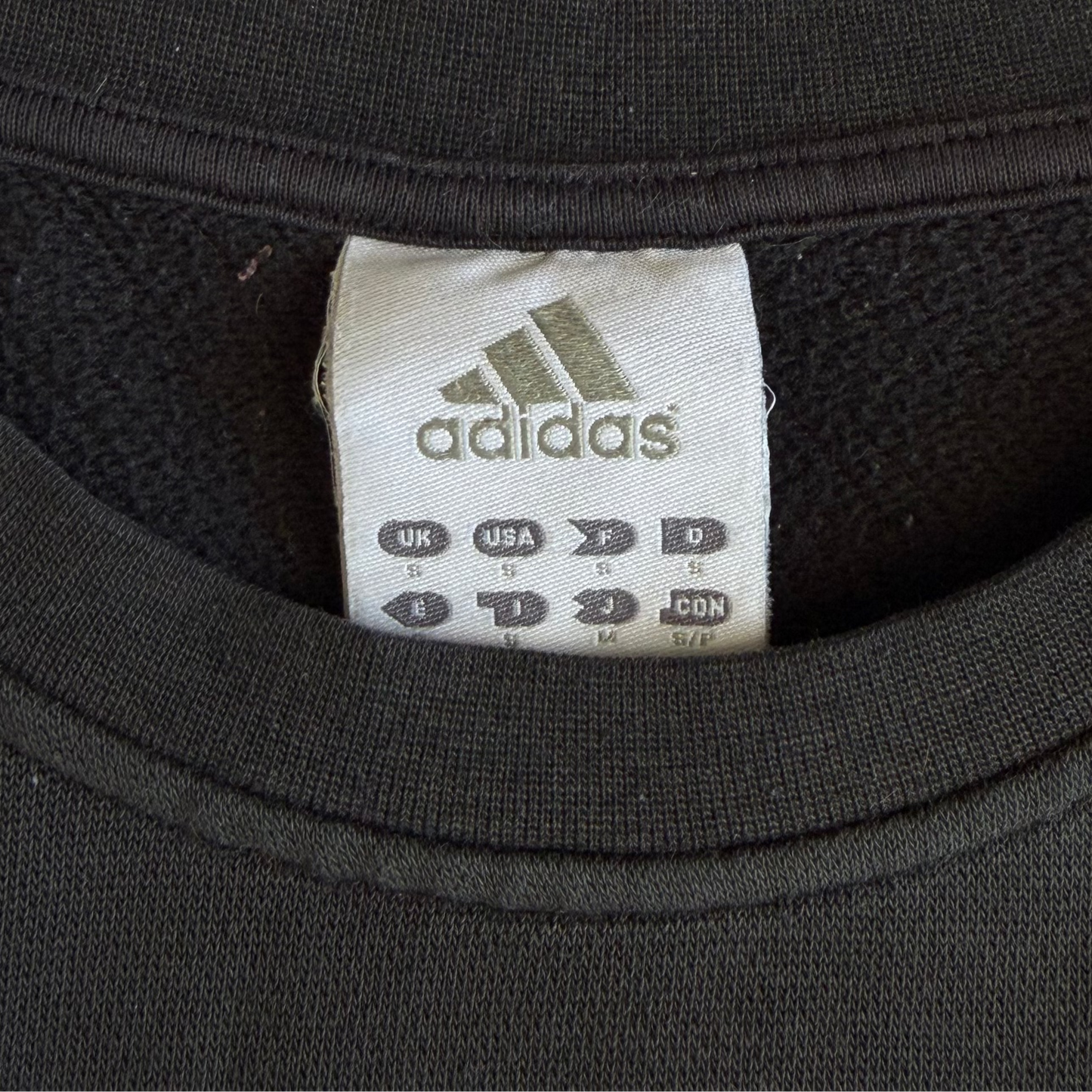 Y2K Adidas Three Striped Panelled Sweatshirt - S