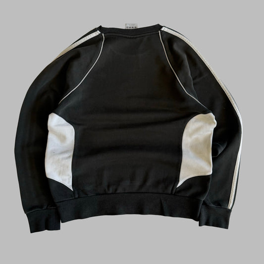 Y2K Adidas Three Striped Panelled Sweatshirt - S