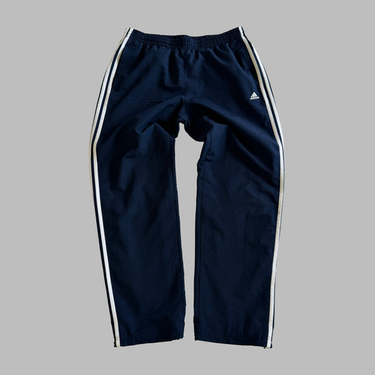 Y2K Adidas Three Stipe Baggy Track Pants - L