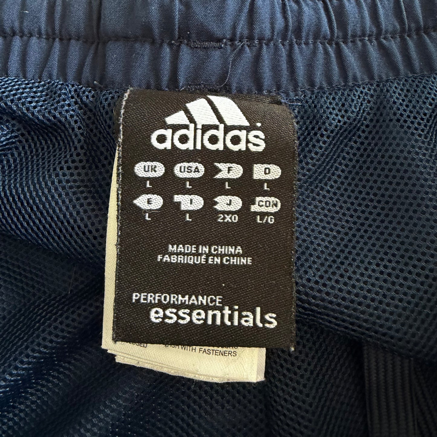 Y2K Adidas Three Stipe Baggy Track Pants - L