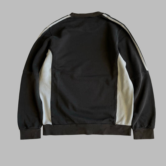 Y2K Adidas Three Stripe Panelled Sweatshirt - S