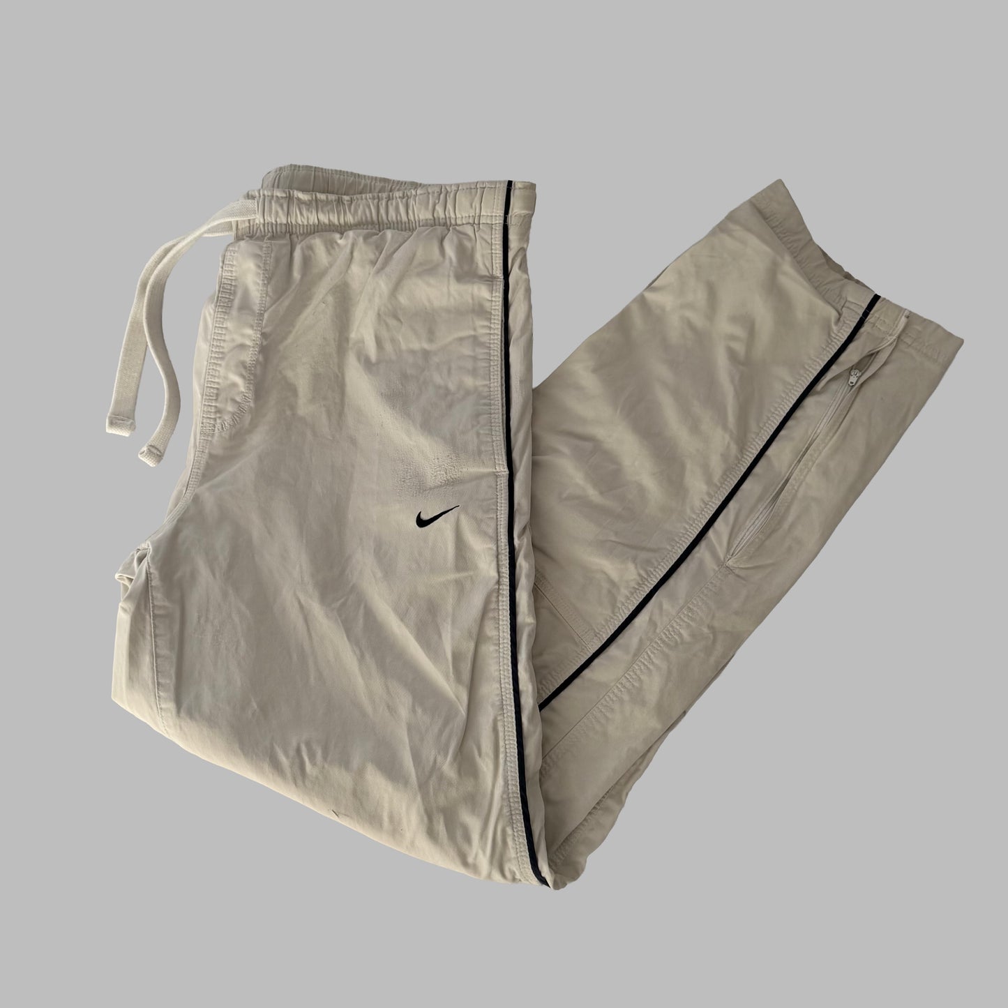 Y2K Nike Wide Leg Striped Track Pants - M
