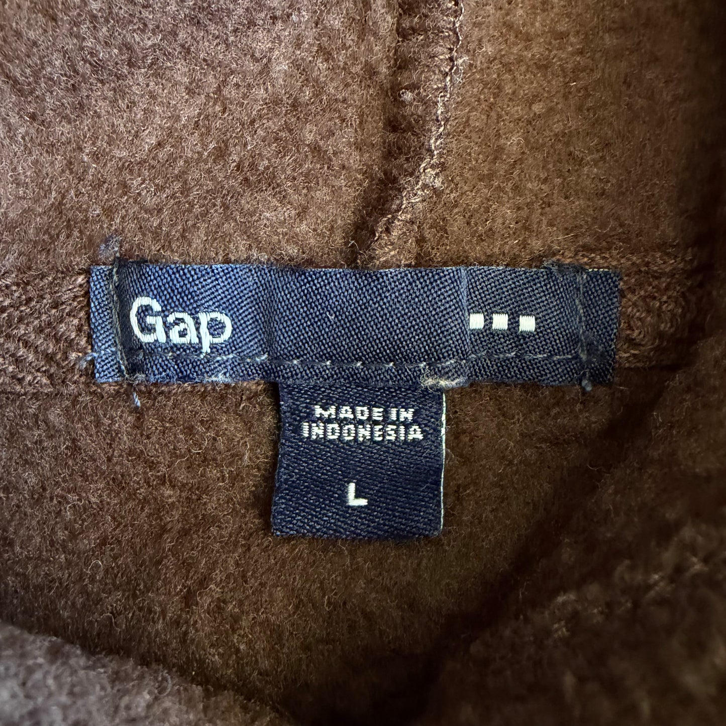 Y2K Brown Gap Fleece Hoodie - L