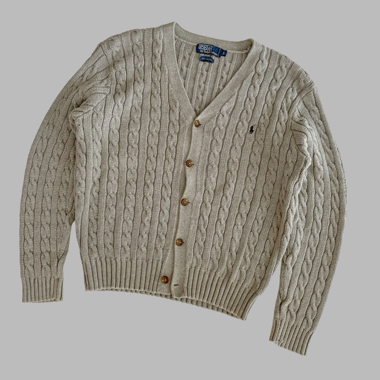 Ralph Lauren Cable Knit Cardigan - Large
