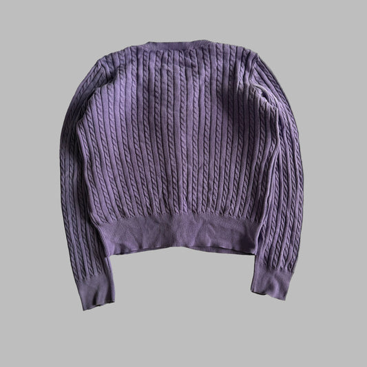 Y2K Polo Ralph Lauren Cable Knit Cardigan - M
