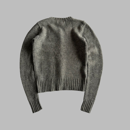 Y2K Polo Ralph Lauren Heavy Wool Cardigan - M