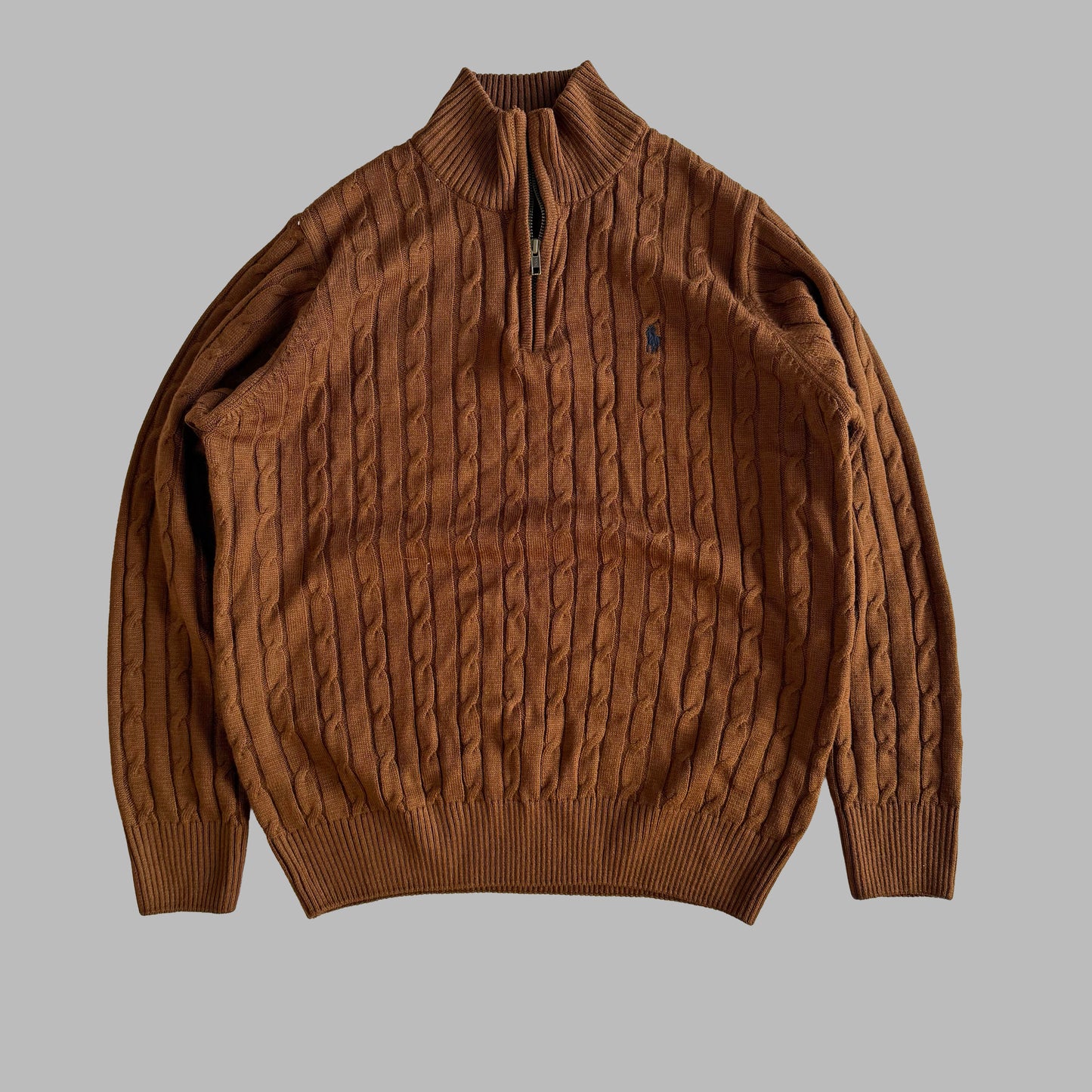 Ralph Lauren Cable Knit Quarter Zip - Large