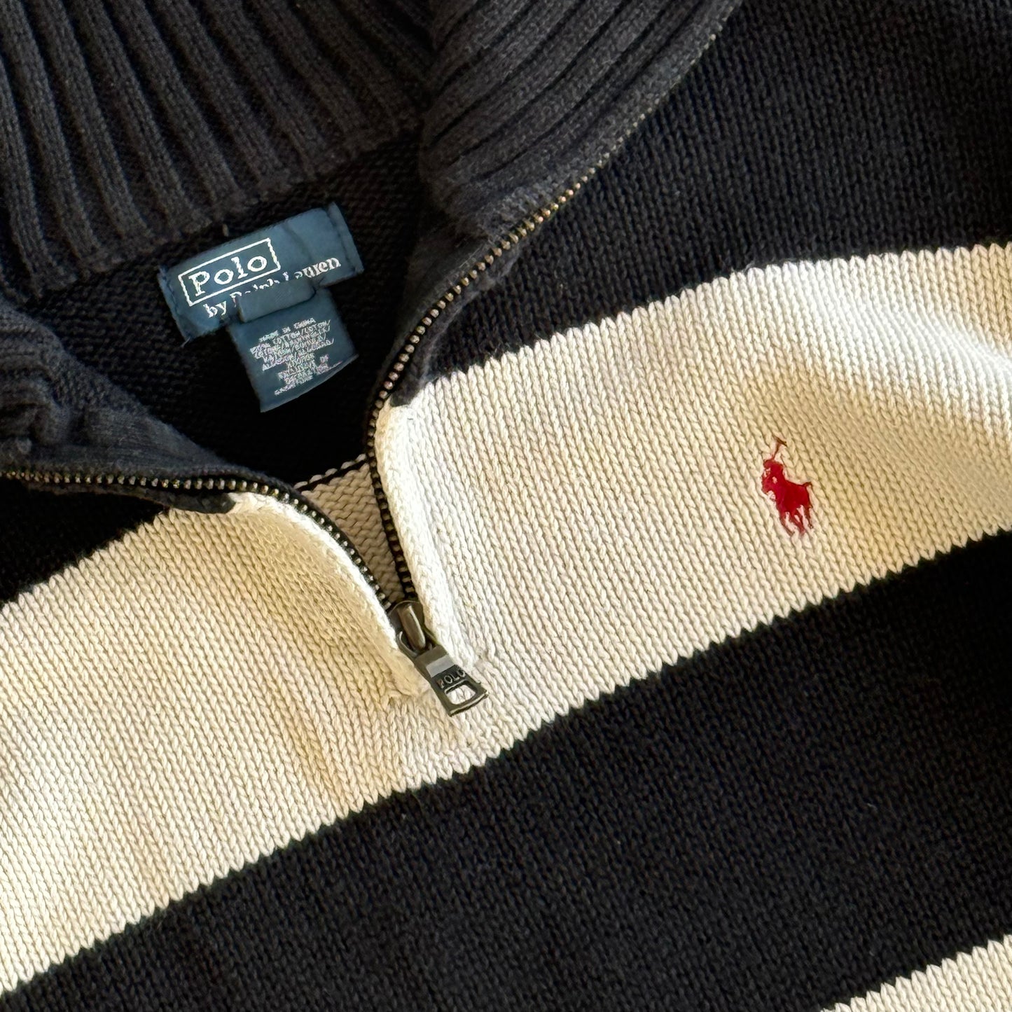 Ralph Lauren Striped Quarter Zip - Small