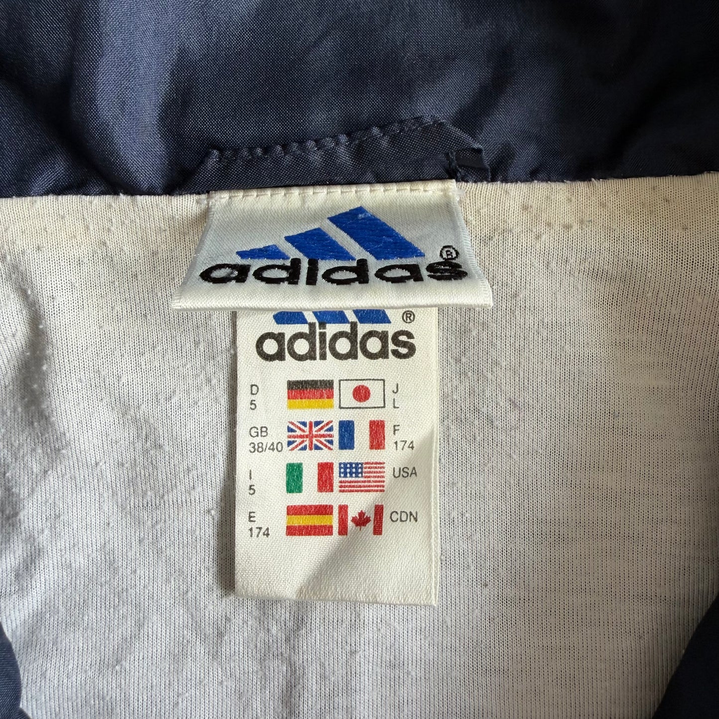 90s Adidas Three Stripe Track Jacket - L