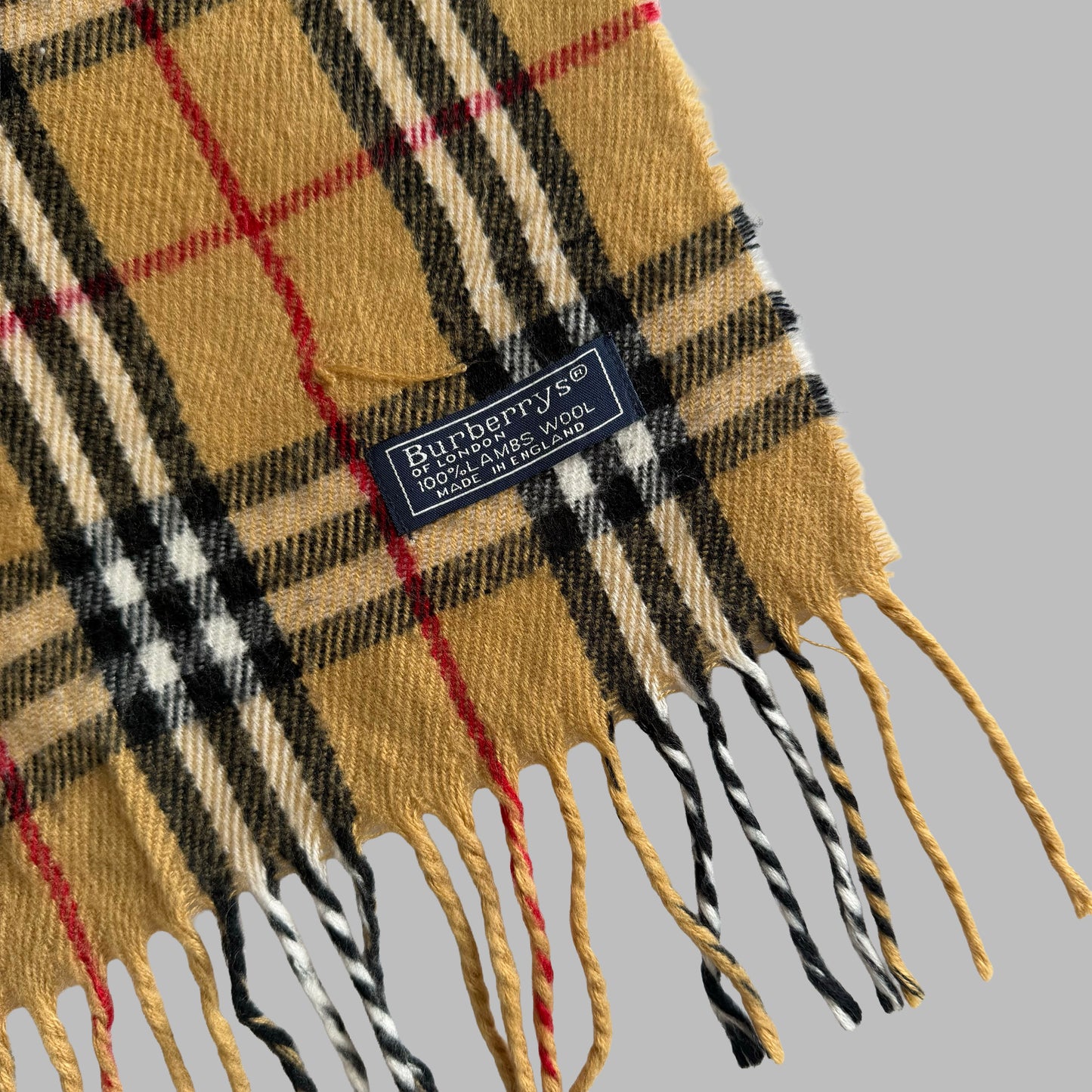 90s Burberry Lambswool Nova Check Scarf
