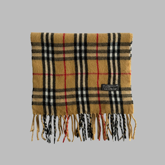 90s Burberry Lambswool Nova Check Scarf