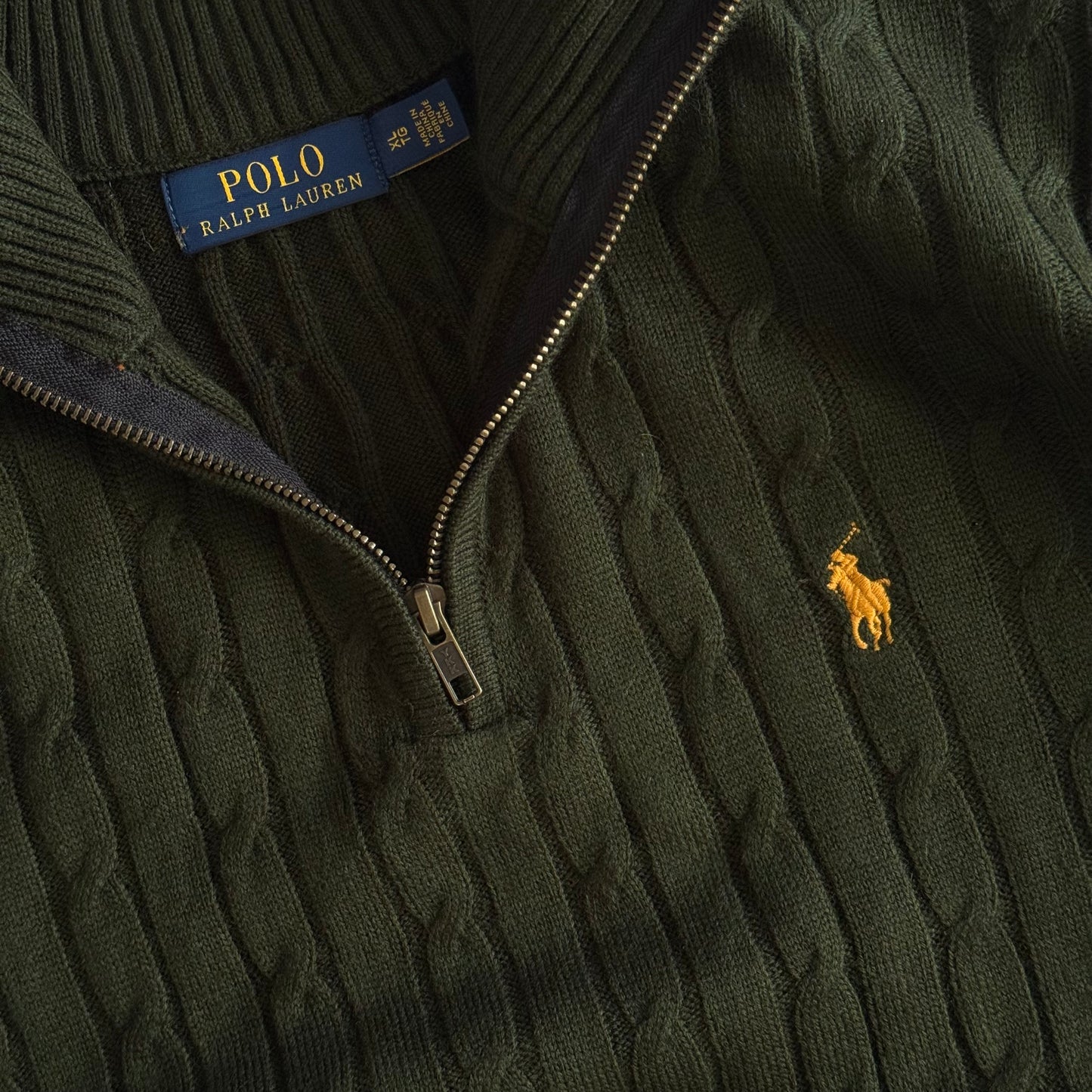 Ralph Lauren Cable Knit Quarter Zip - X-Large