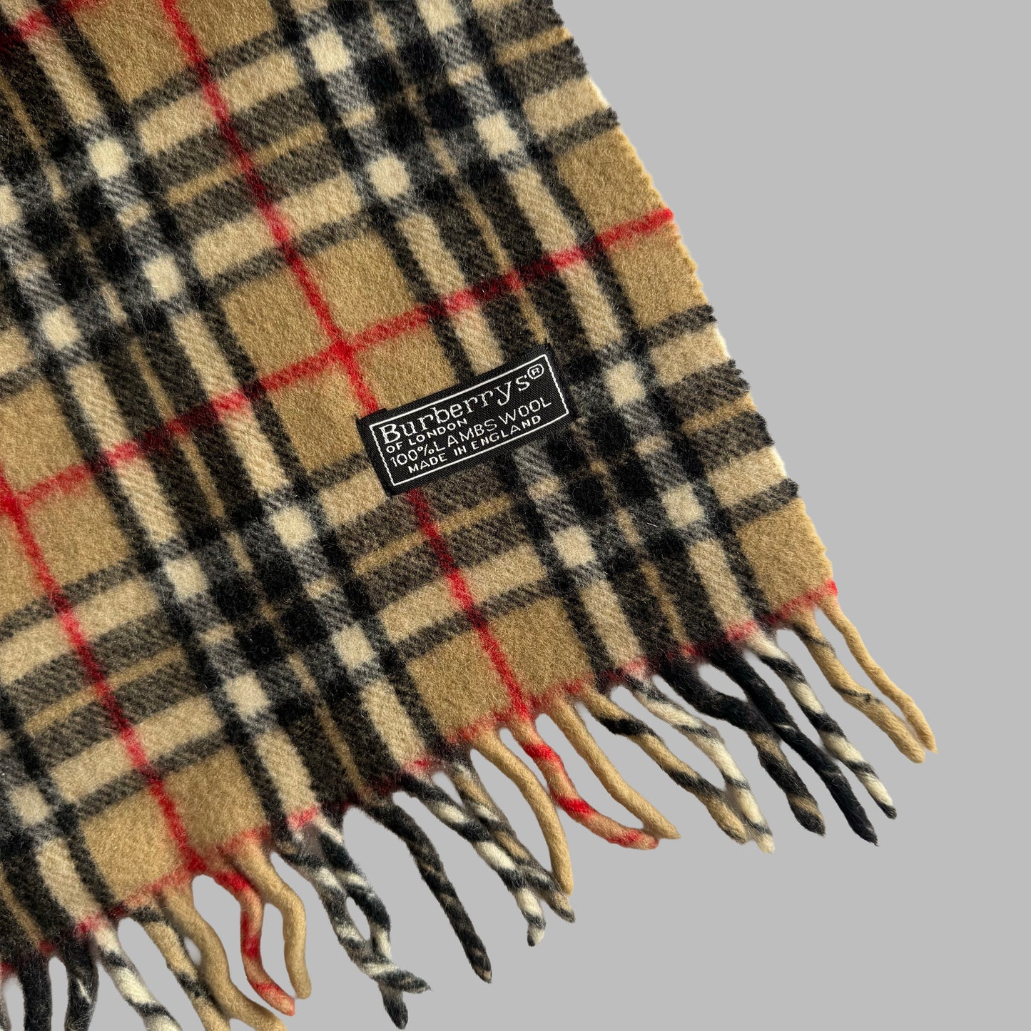 90s Burberry Lambswool Nova Check Scarf