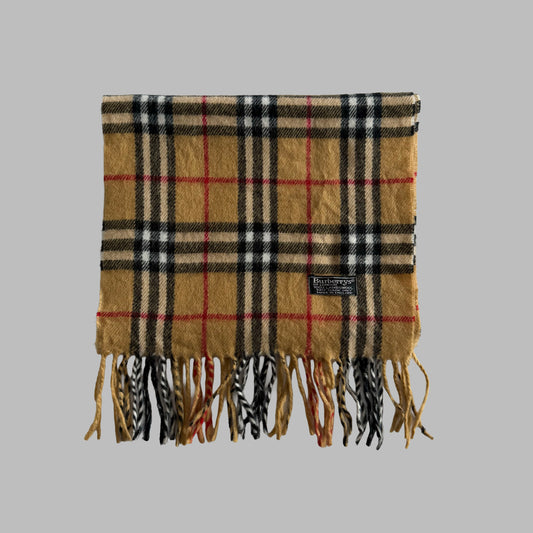 90s Burberry Lambswool Nova Check Scarf