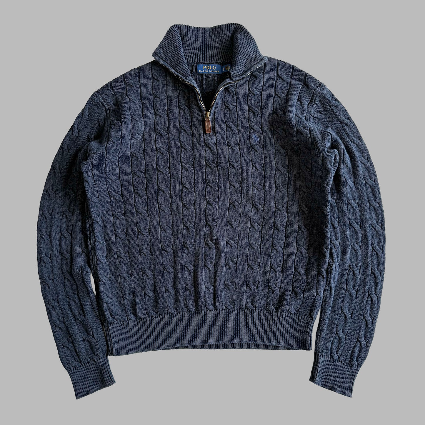Ralph Lauren Cable Knit Quarter Zip - Small