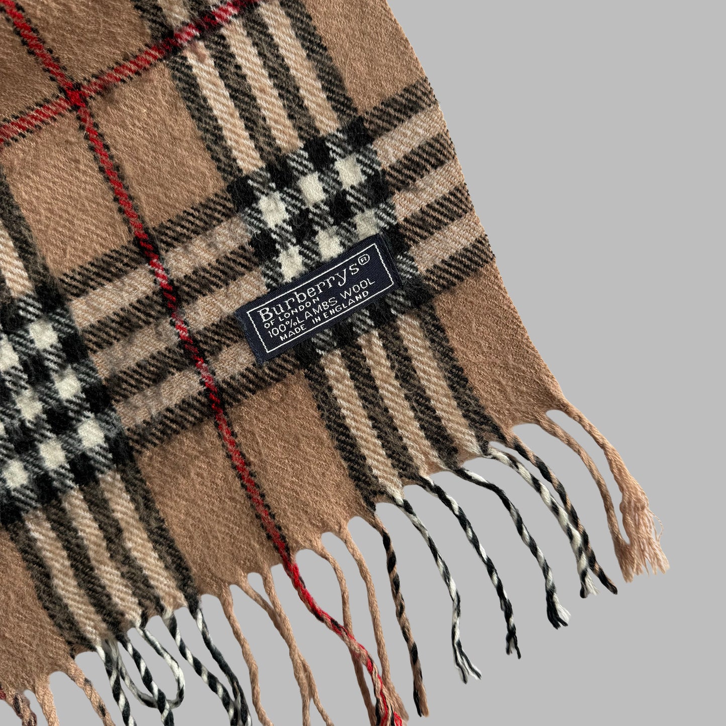 90s Burberry Lambswool Nova Check Scarf