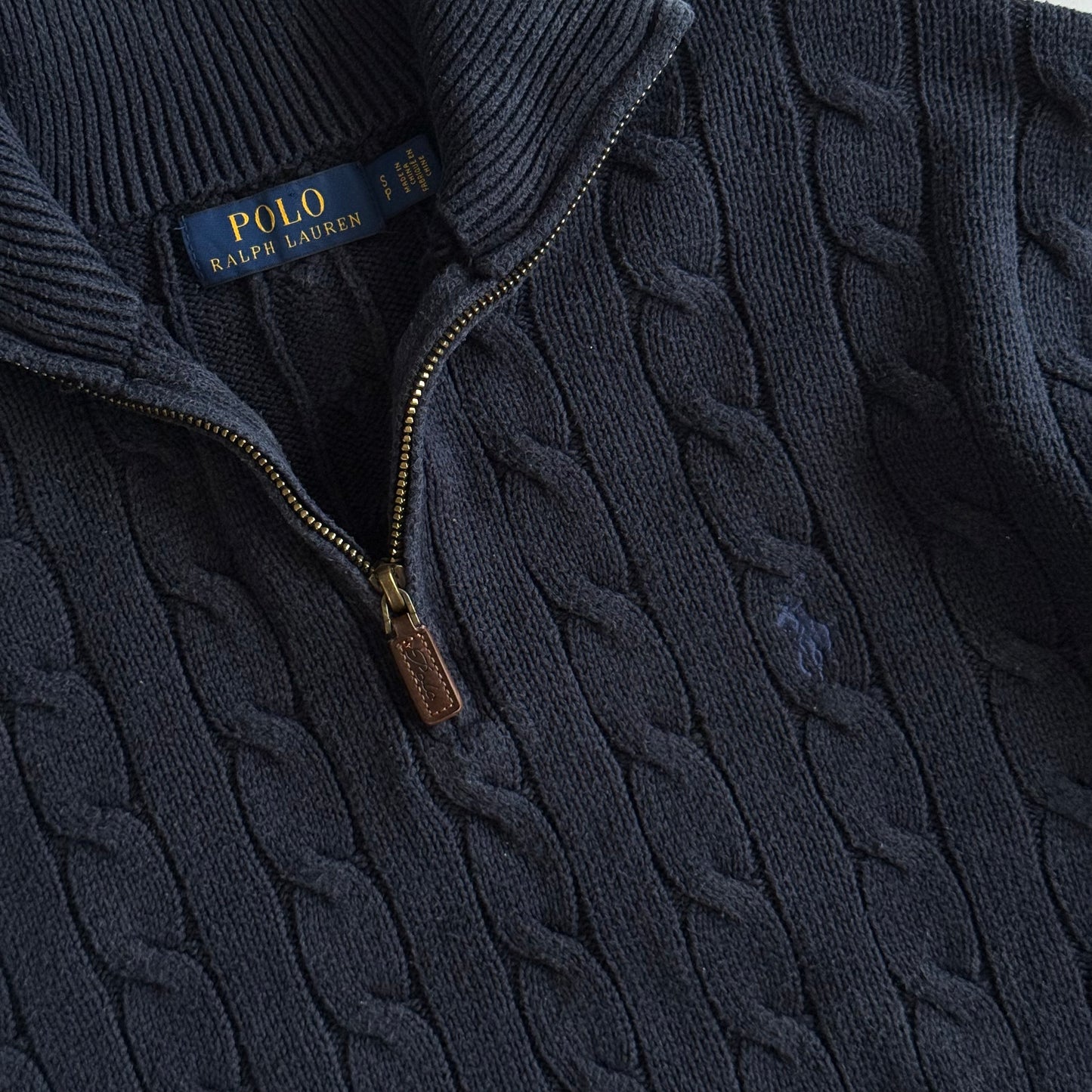 Ralph Lauren Cable Knit Quarter Zip - Small