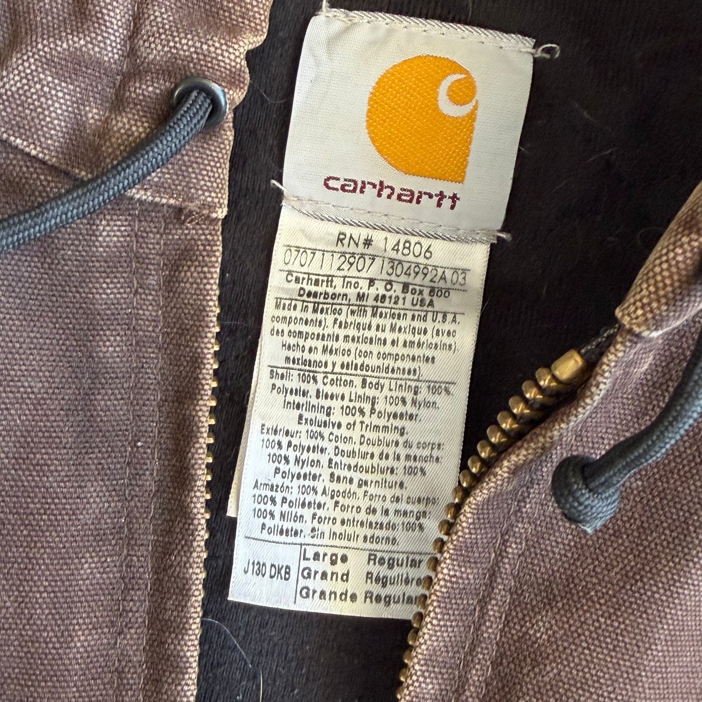 Y2K Carhartt J130 Hooded Active Jacket - L