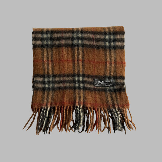 90s Burberry Lambswool Nova Check Scarf