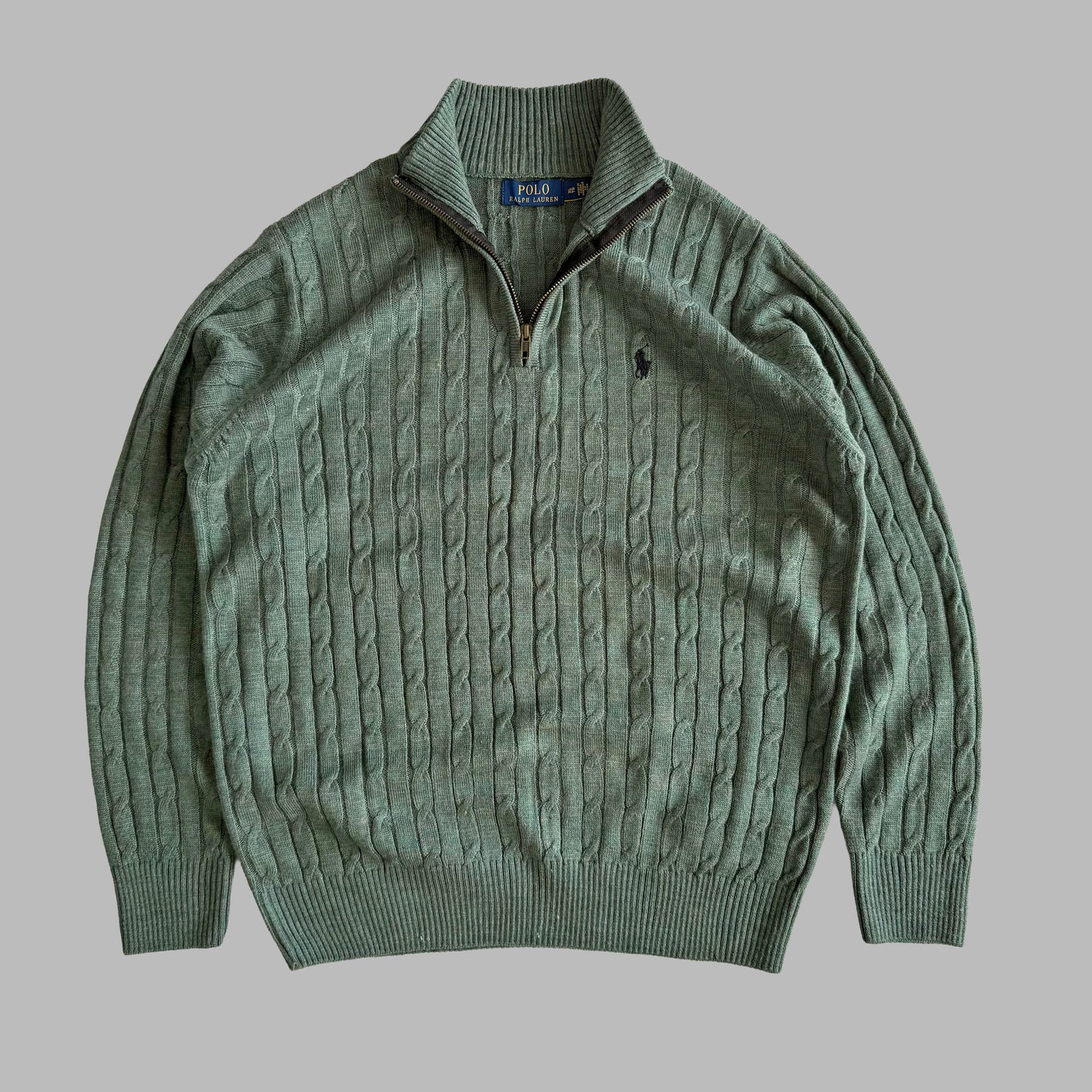 Ralph Lauren Cable Knit Quarter Zip - Large