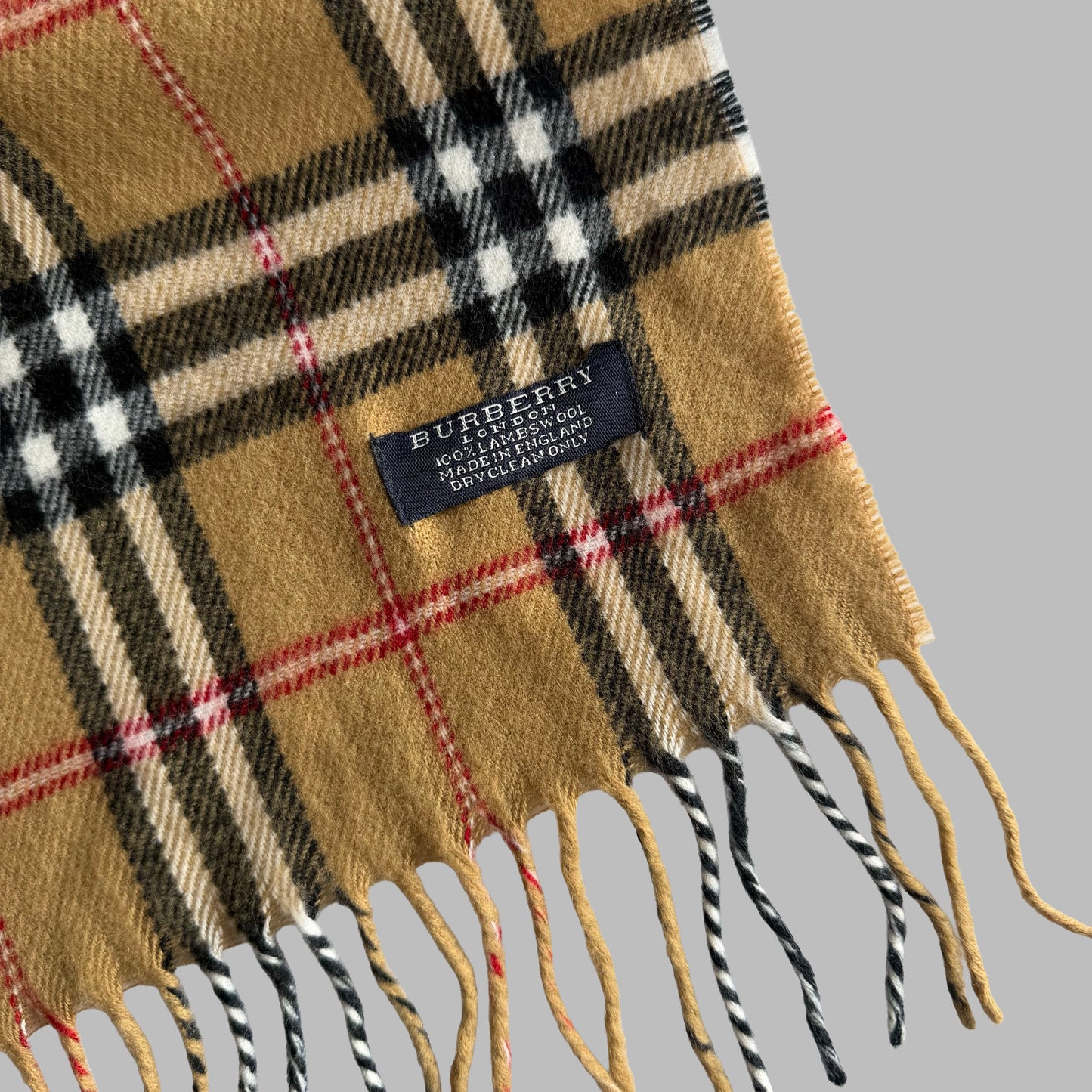 90s Burberry Lambswool Nova Check Scarf
