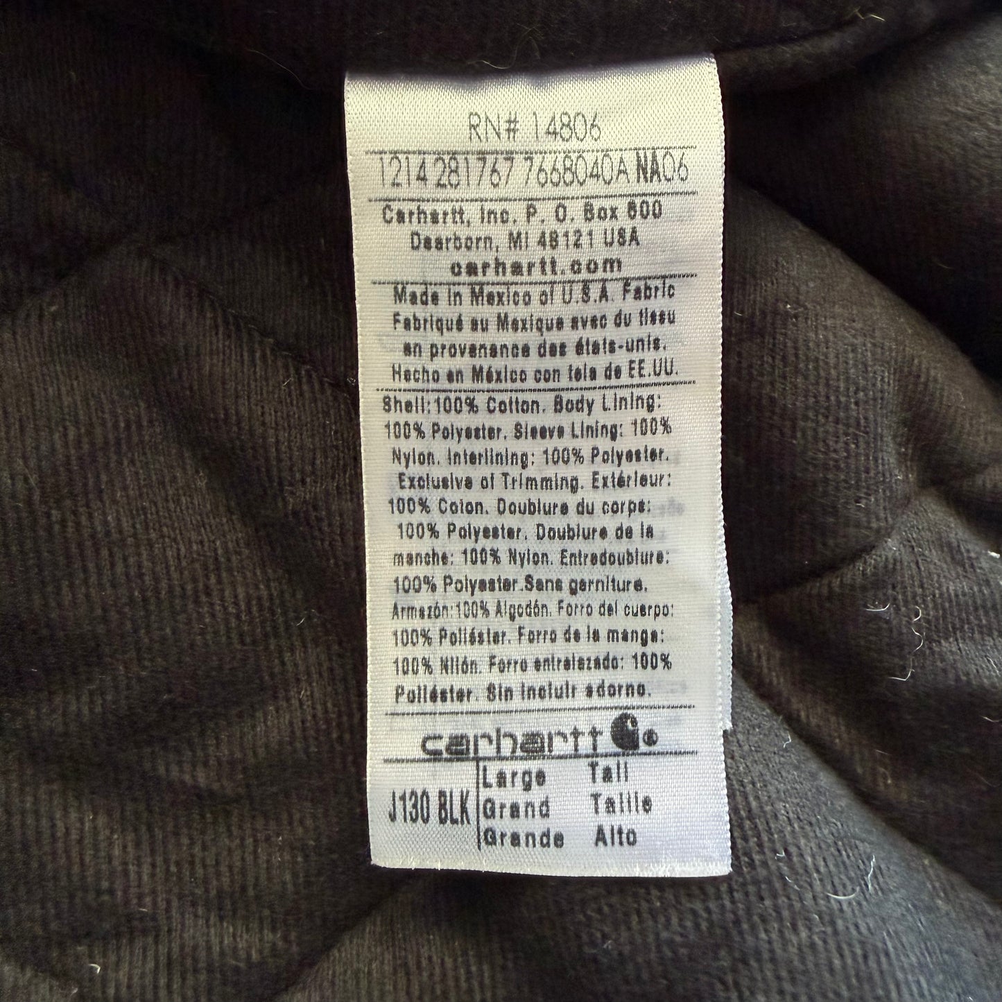 Y2K Carhartt Blanket Lined Active Jacket - L