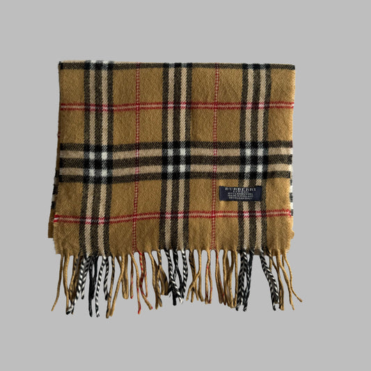 90s Burberry Lambswool Nova Check Scarf