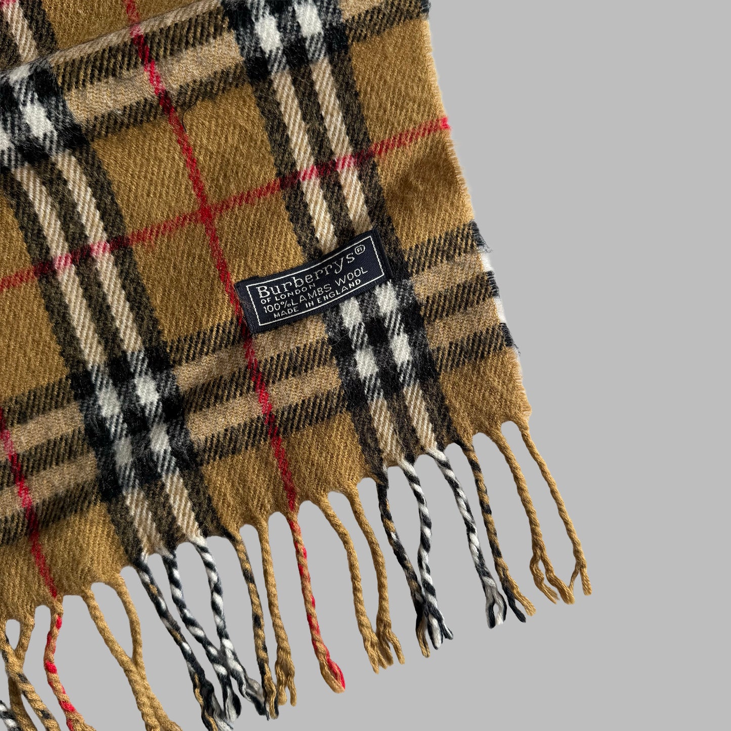 90s Burberry Lambswool Nova Check Scarf