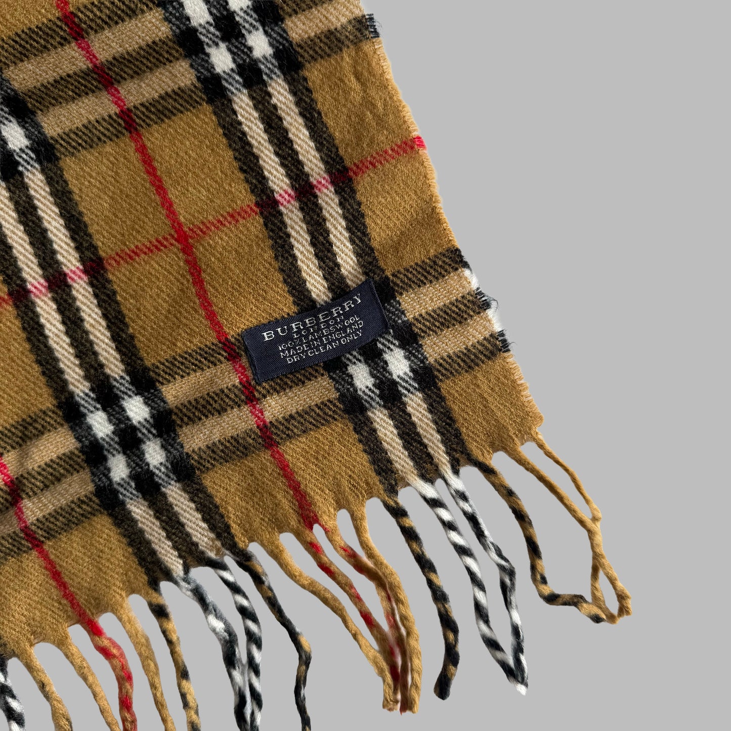 90s Burberry Lambswool Nova Check Scarf