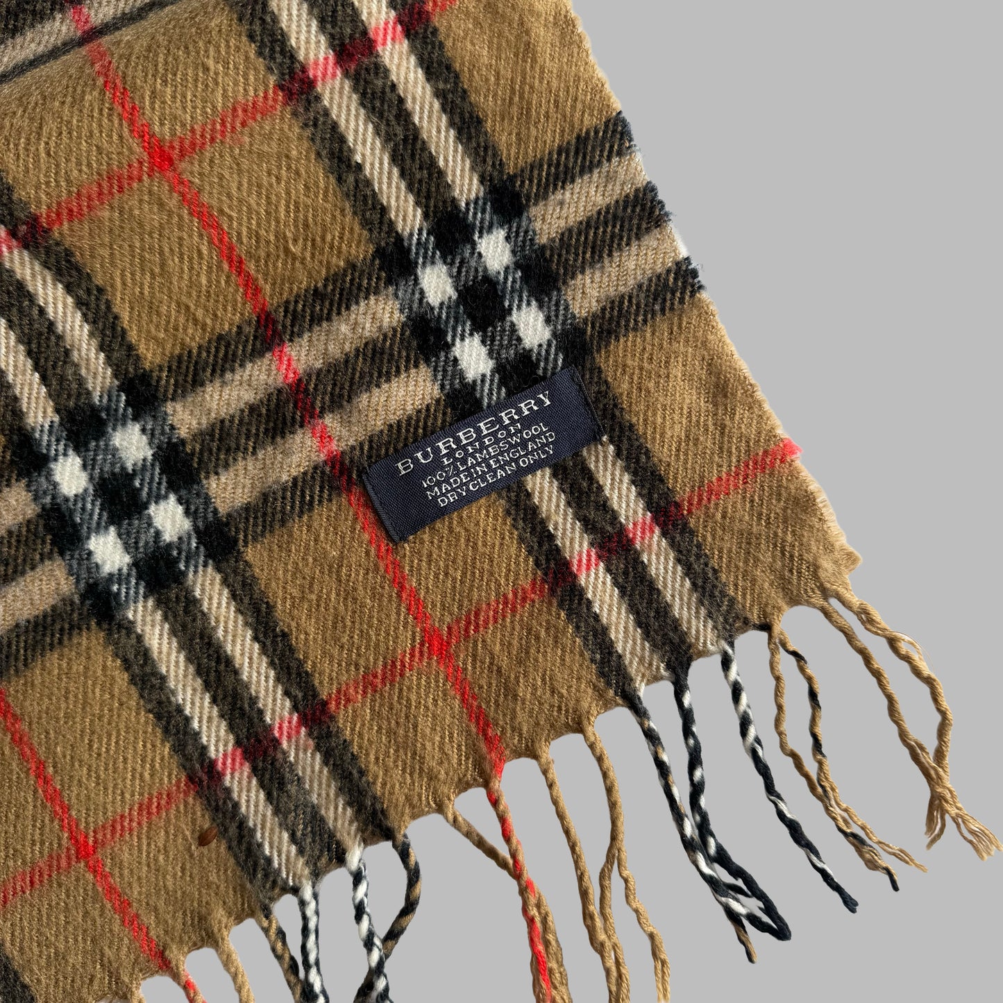 90s Burberry Lambswool Nova Check Scarf