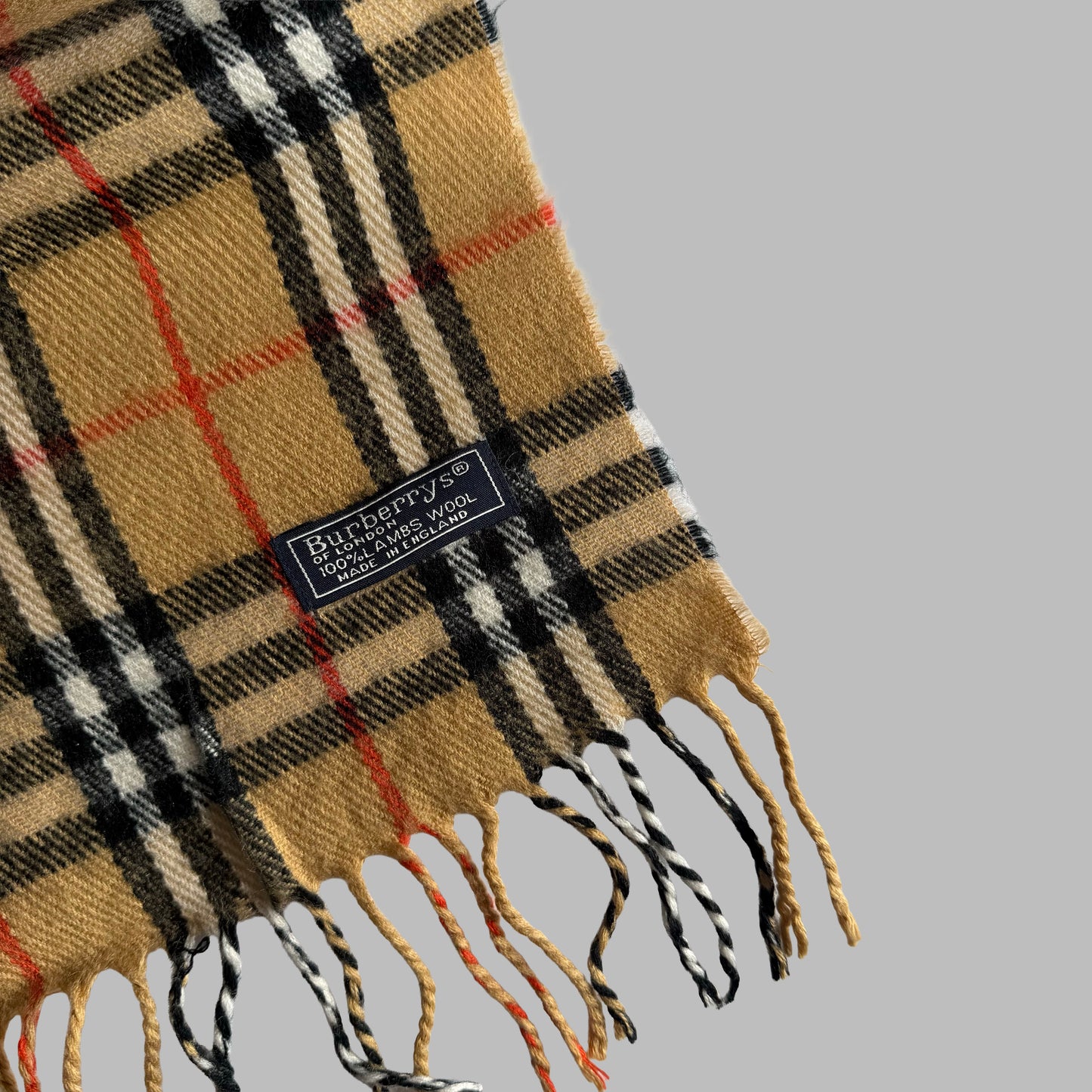 90s Burberry Lambswool Nova Check Scarf