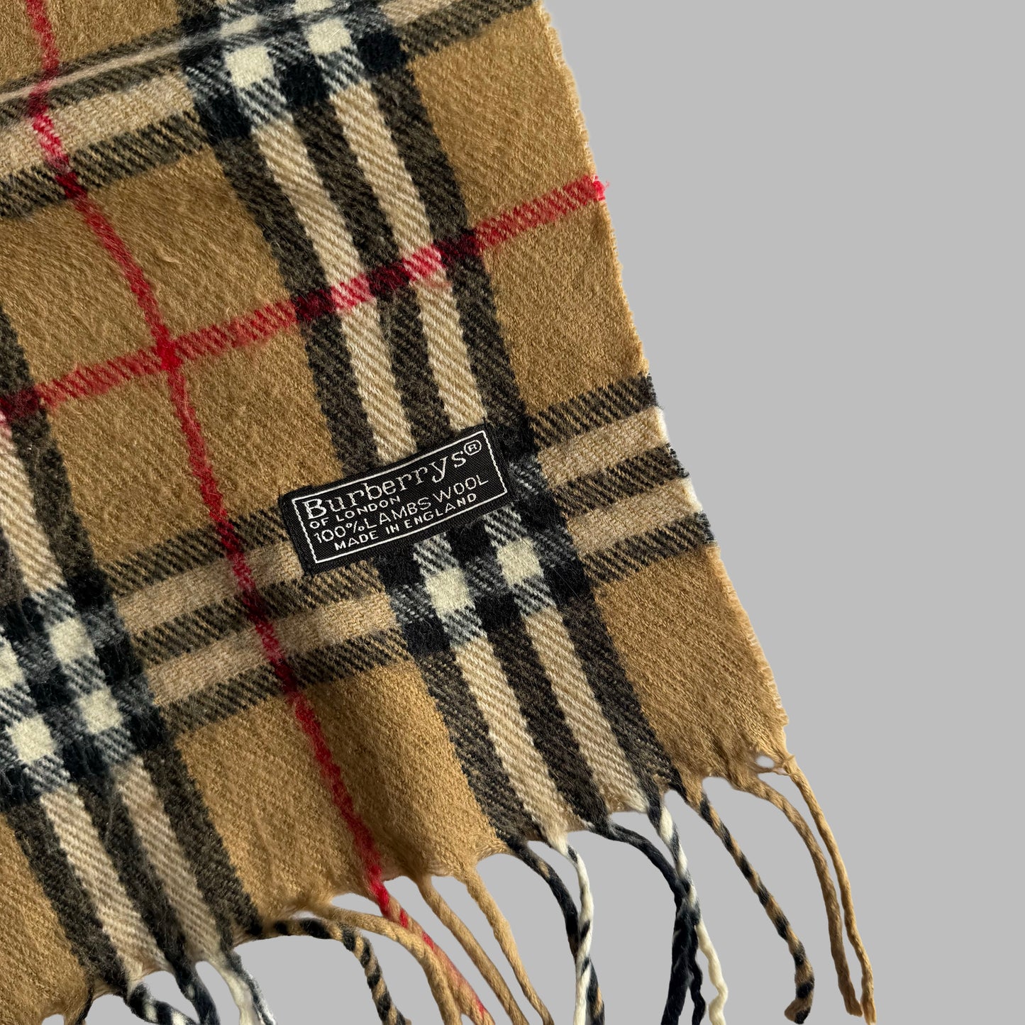 90s Burberry Lambswool Nova Check Scarf
