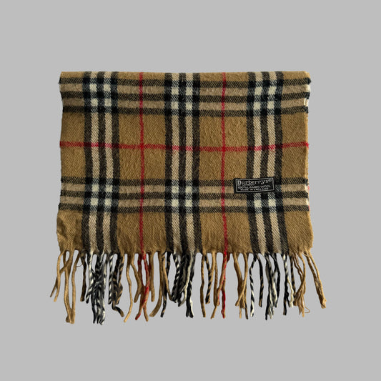 90s Burberry Lambswool Nova Check Scarf