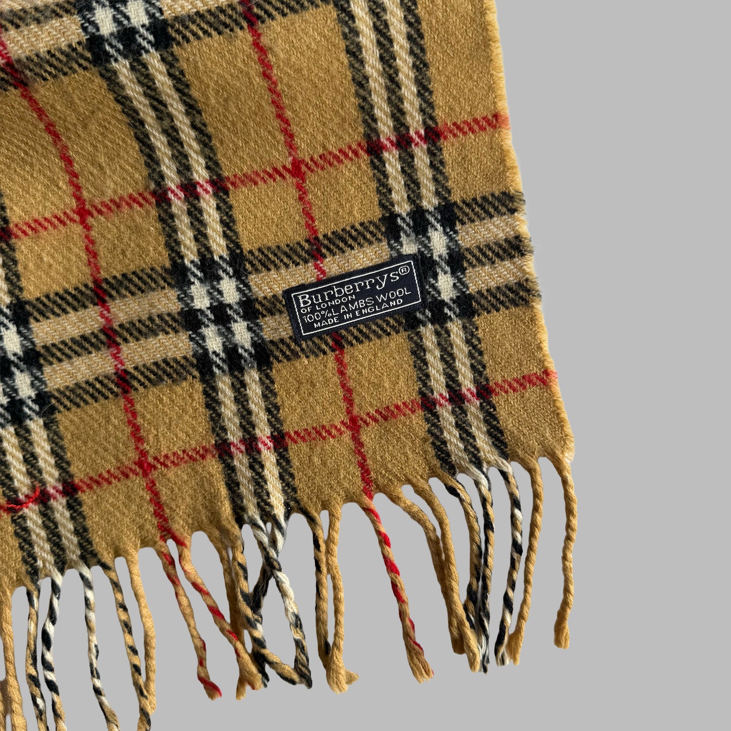 90s Burberry Lambswool Nova Check Scarf