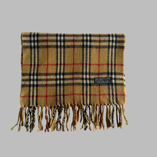 90s Burberry Lambswool Nova Check Scarf