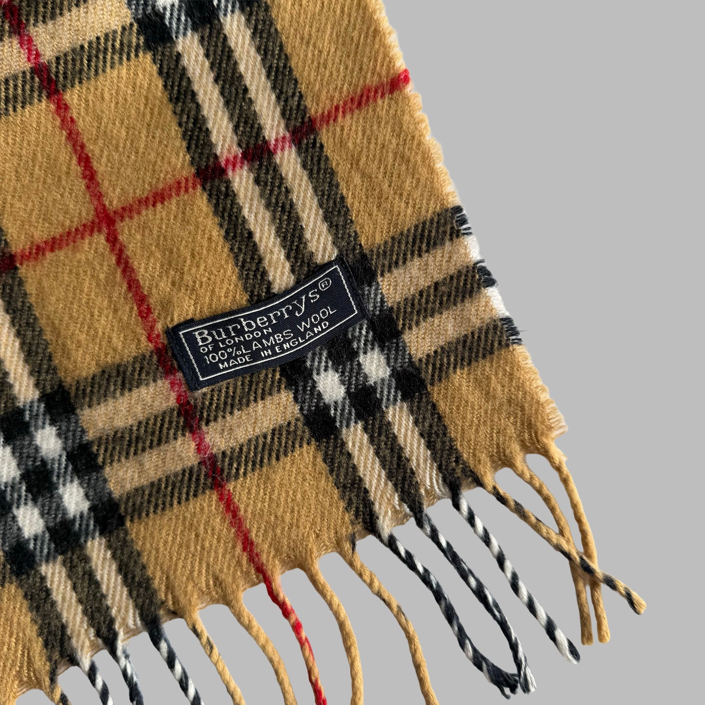 90s Burberry Lambswool Nova Check Scarf