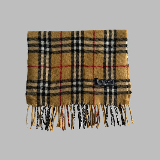 90s Burberry Lambswool Nova Check Scarf