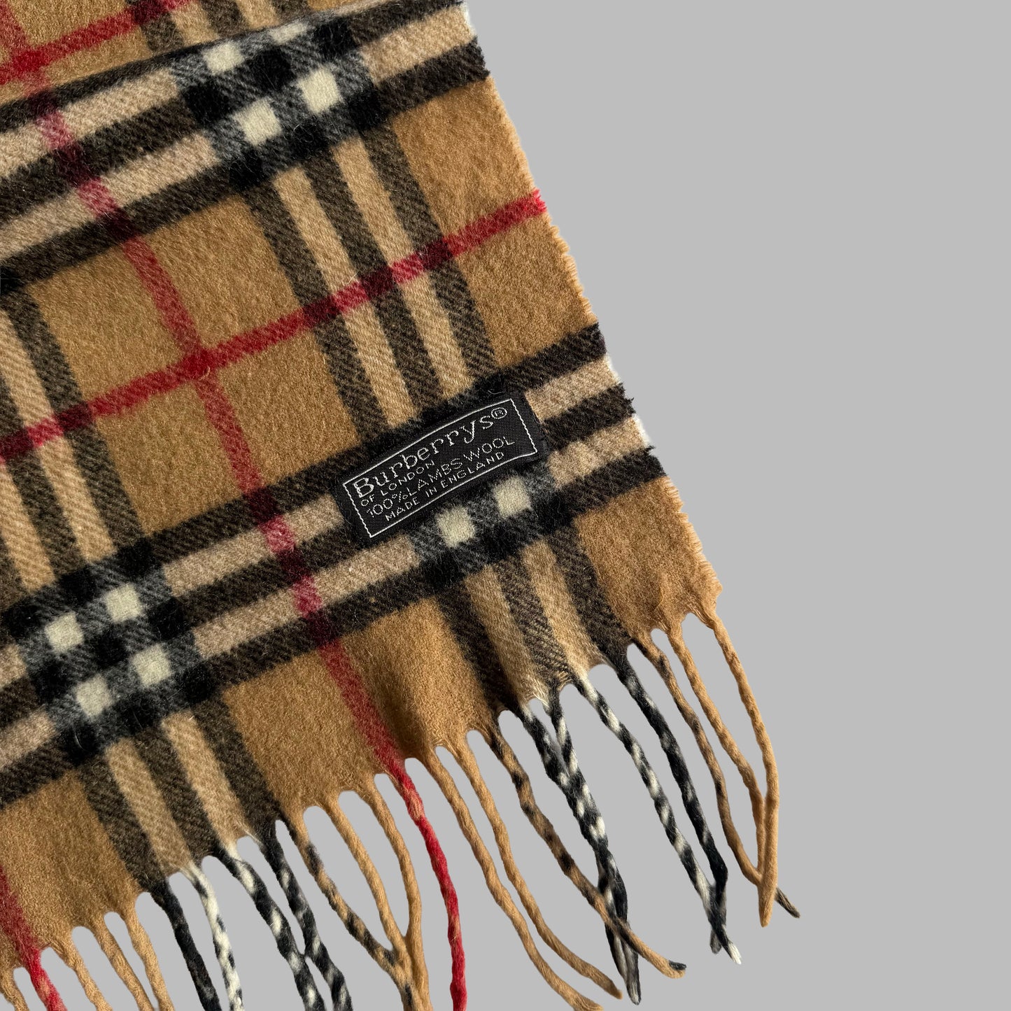 90s Burberry Lambswool Nova Check Scarf