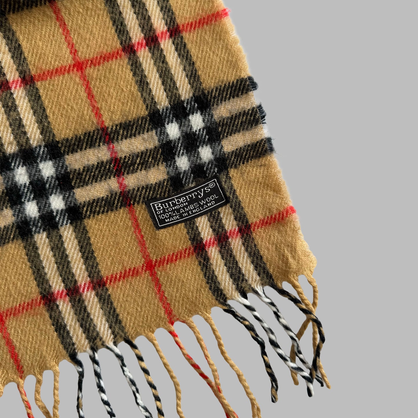 90s Burberry Lambswool Nova Check Scarf