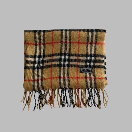 90s Burberry Lambswool Nova Check Scarf