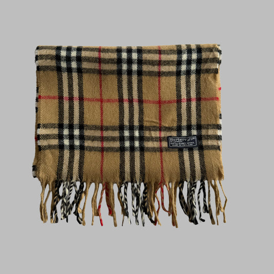 90s Burberry Lambswool Nova Check Scarf