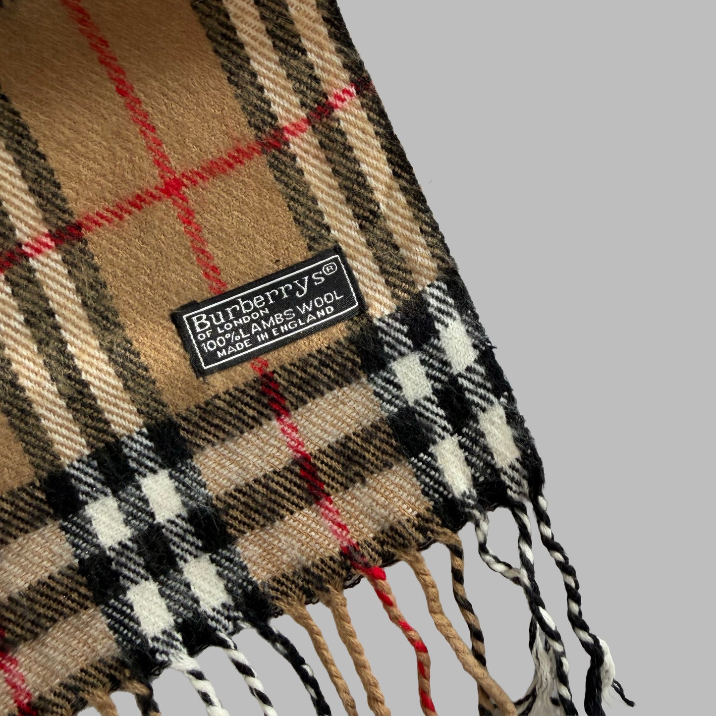 90s Burberry Lambswool Nova Check Scarf