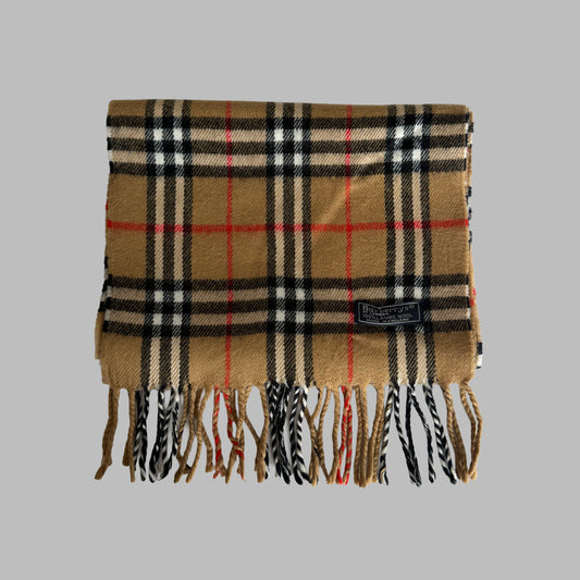 90s Burberry Lambswool Nova Check Scarf