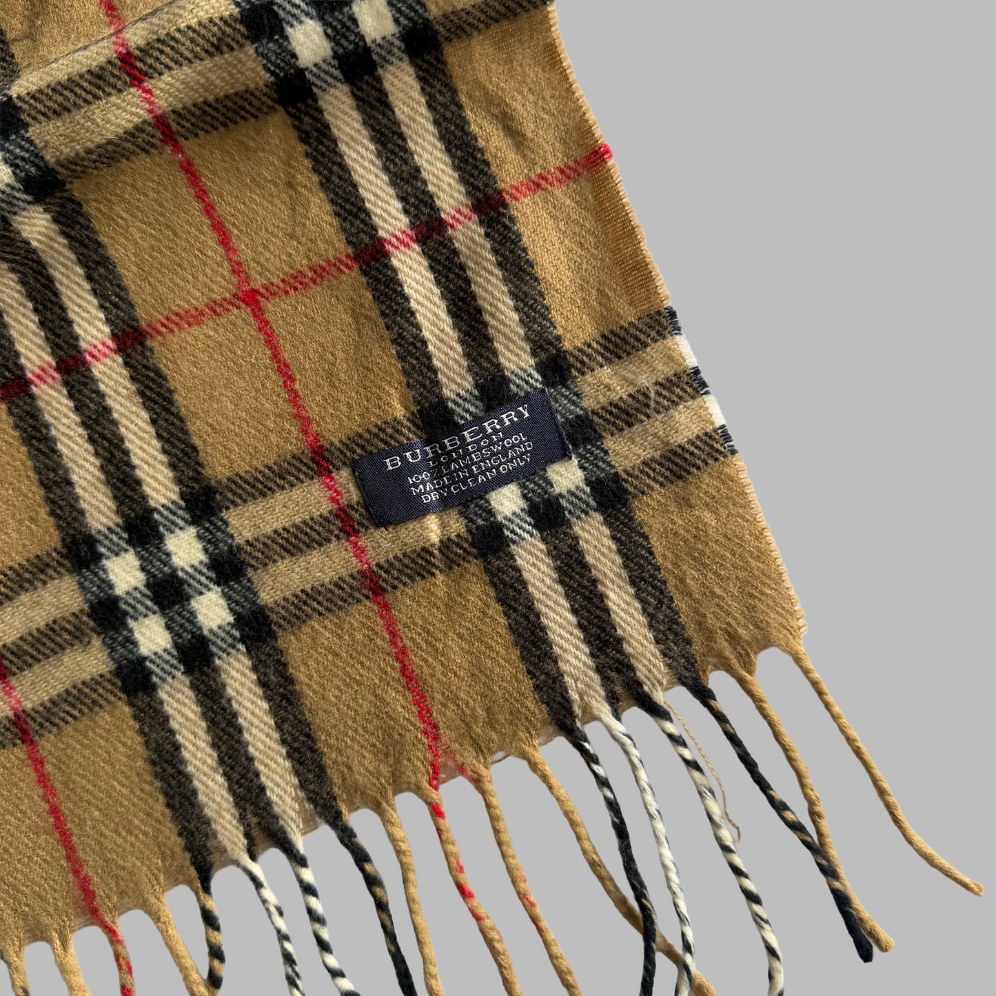 90s Burberry Lambswool Nova Check Scarf