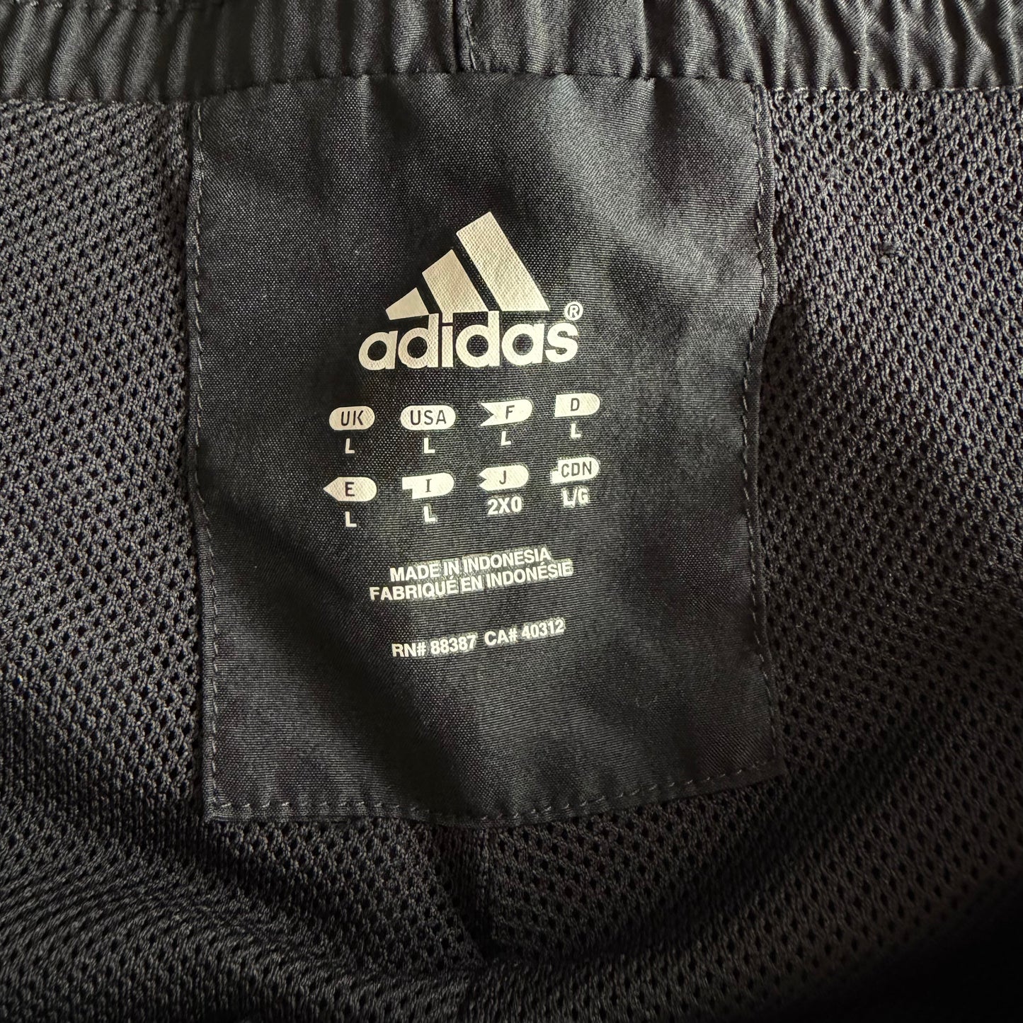 Y2K Adidas Three Stripe Wide Leg Track Pants - L